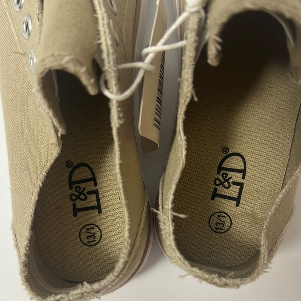 Lily & Dan Kids Tan Canvas Slip-On Shoes - Picture 4 of 5